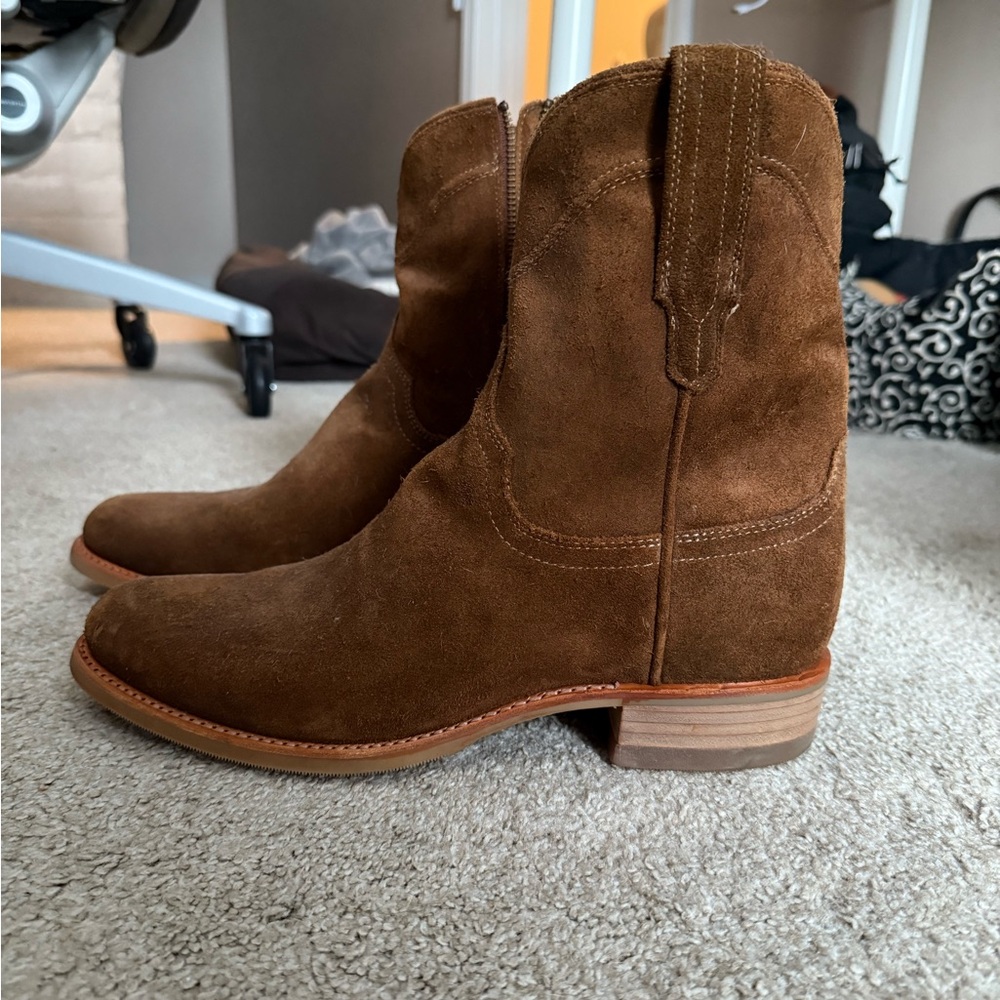 Tecovas Brown Suede Cowboy Boots
